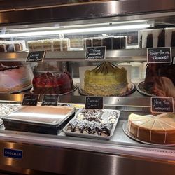 Frank's Family Restaurant - Dessert case just inside the door- we did order two slices of cheesecake to go and they were quite good