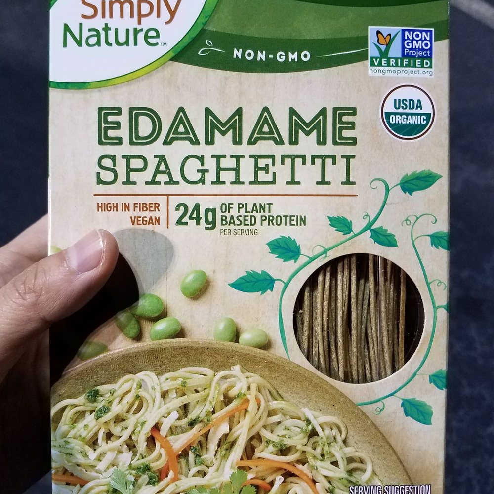 ALDI - $2.89 Organic and non-GMO edamame spaghetti (2 servings). - Grocery Near Me - Augusta, Georgia ALDI - $2.89 Organic and non-GMO edamame spaghetti (2 servings). - Grocery Near Me - Augusta, Georgia