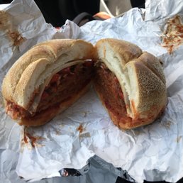 Huge veal Parmigiana loaded hot. Huge veal Parmigiana loaded hot.