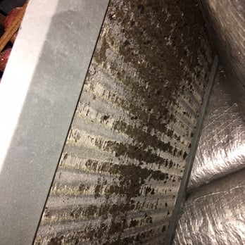 Cobalt Heating and Air Conditioning - The dirt on this coil is blocking the airflow, causing the system to freeze up and stop cooling. It's important to keep your system clean. - Heating & Air Conditioning/HVAC Near Me Cobalt Heating and Air Conditioning - The dirt on this coil is blocking the airflow, causing the system to freeze up and stop cooling. It's important to keep your system clean. - Heating & Air Conditioning/HVAC Near Me