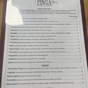 Pinsa 104 - Menu - Pizza Near Me - Davie, Florida