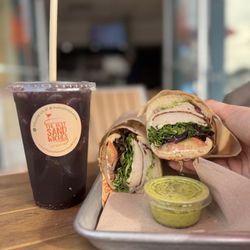 Tango Turkey Sandwich and Acai & Fresh Blueberry Mojito