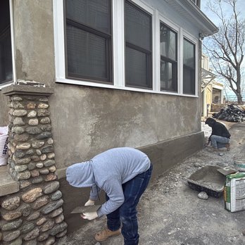 Top Rank Masonry And Paving - Tuck pointing on the stonework, and foundation repaired and 2 coats of stucco also masonry sealer applied. - Masonry/Concrete Near Me Top Rank Masonry And Paving - Tuck pointing on the stonework, and foundation repaired and 2 coats of stucco also masonry sealer applied. - Masonry/Concrete Near Me