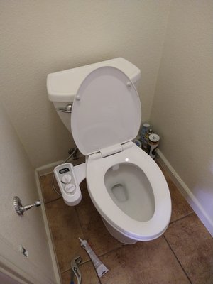 Toilet install - New toilet with Bidet installed