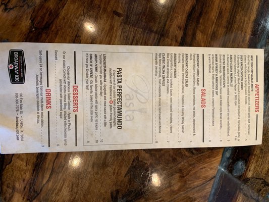 Menu photo 7 Broadway 830 Uvalde, TX