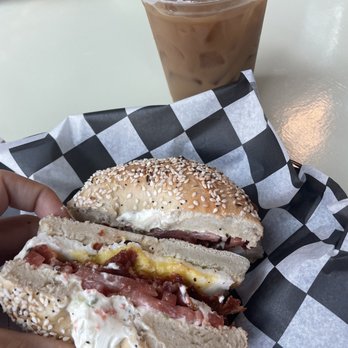 Old Town Bagels - The Special Breakfast Sandwich & Cold Brew w/ Almond Milk and SF Vanilla - Cafes Near Me - Owatonna, Minnesota Old Town Bagels - The Special Breakfast Sandwich & Cold Brew w/ Almond Milk and SF Vanilla - Cafes Near Me - Owatonna, Minnesota