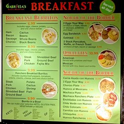 Gabriela's - Gabriela's breakfast menu