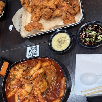 Chan Chan - Tteokbokki original/spicy & fried chicken - Korean Near Me - Huntington Beach, California