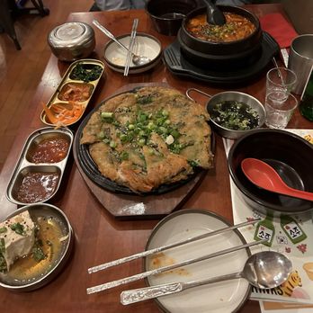 Tiger Mama - Kimchi and pork Jjigae Seafood pajeon - Korean Near Me - Eugene, Oregon Tiger Mama - Kimchi and pork Jjigae Seafood pajeon - Korean Near Me - Eugene, Oregon