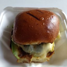Vegetarian breakfast sandwich (weekends only), substituted potato bun Vegetarian breakfast sandwich (weekends only), substituted potato bun
