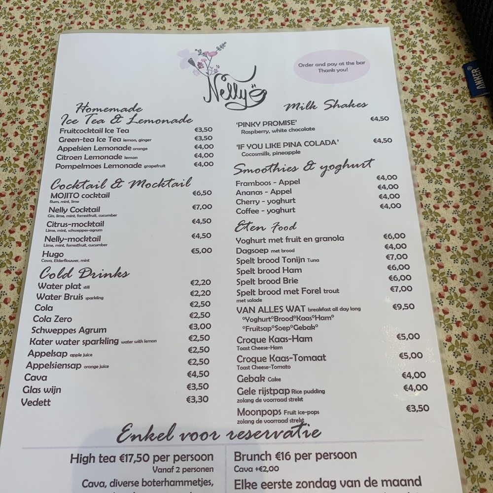 Nellie's Coffeebar - Menu - Coffee & Tea Near Me - Antwerp, VAN