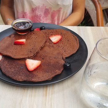 Full Bloom Vegan - Buckwheat pancakes that my friend devoured within minutes! - Vegan Near Me - Miami Beach, Florida Full Bloom Vegan - Buckwheat pancakes that my friend devoured within minutes! - Vegan Near Me - Miami Beach, Florida