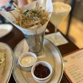 Old City Hall - Truffle Parmesan skinny fries are a must order. - American Near Me - New Braunfels, Texas Old City Hall - Truffle Parmesan skinny fries are a must order. - American Near Me - New Braunfels, Texas