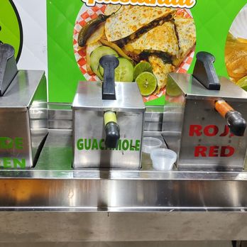 Tacos El Güero - Self serve salsa bar. - Tacos Near Me - Arcadia, California