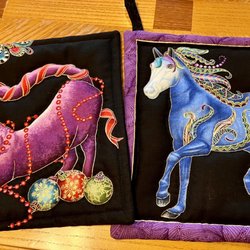 Discover Sarasota Tours - Beautiful pot holders I bought at the quilt shop.