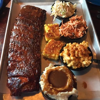Dinosaur Bar-B-Que - Insane whole rack and four sides special! Great meal for two or three - Barbeque Near Me - Syracuse, New York