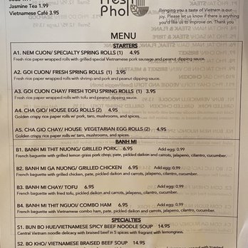 Fresh Pho - Menu front - Vietnamese Near Me - Lacey, Washington Fresh Pho - Menu front - Vietnamese Near Me - Lacey, Washington