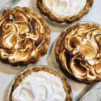 Railyard Pie - three pies with meringue toppings - Bakeries Near Me - Edmond, Oklahoma Railyard Pie - three pies with meringue toppings - Bakeries Near Me - Edmond, Oklahoma