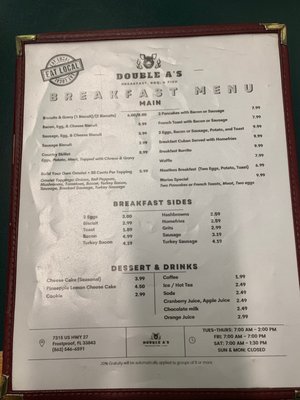 Menu photo 3 Double A's Breakfast BBQ & Fish Frostproof, FL Menu photo 3 Double A's Breakfast BBQ & Fish Frostproof, FL
