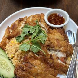Boneless chicken over thai Rice. Boneless chicken over thai Rice.