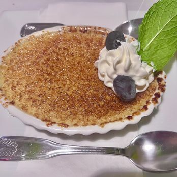 Santioni's Italian Restaurant - Crème brûlée! A generous portion, delicious and creamy! - Italian Near Me - Fleming Island, Florida