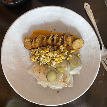 Falansai - Turmeric Lemongrass sausage with a sambal sauce (other favorite) - Vietnamese Near Me - Brooklyn, New York