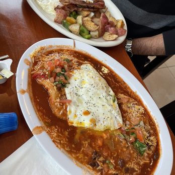 Old Town Cafe - Huevos rancheros over easy and the Sunrise plates ... just missing the fluffy pancakes - Cafes Near Me - Camarillo, California