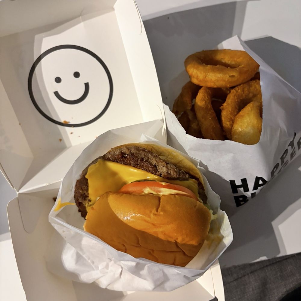 Happy Burger - Impossible burger and onion rings - Hot Dogs Near Me - Toronto, Ontario Happy Burger - Impossible burger and onion rings - Hot Dogs Near Me - Toronto, Ontario