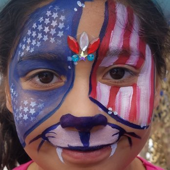 A Funny Business - Patriotic tiger face paint. - Face Painting Near Me A Funny Business - Patriotic tiger face paint. - Face Painting Near Me