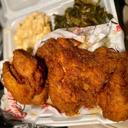 Eugene's Hot Chicken - Hot Chicken with Mac and Cheese & Greens