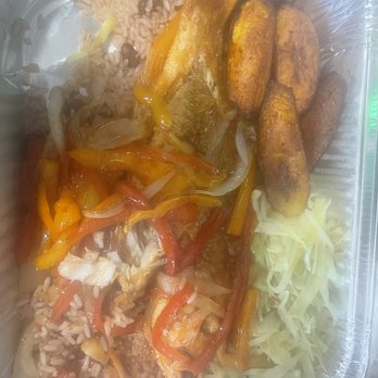 Indulce Jamaican Fusion - not the best picture to post, but I got the stew snapper meal. It was in a big pan, hefty amount of cannage and plantain. Delish - Caribbean Near Me - Somerset, New Jersey