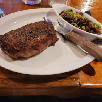 Boots Steakhouse - New York strip, Rare..Mushroom medley - Steakhouses Near Me - Dillsboro, North Carolina Boots Steakhouse - New York strip, Rare..Mushroom medley - Steakhouses Near Me - Dillsboro, North Carolina
