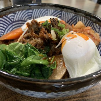 Breakfast Table - beef bulgogi hash with poached eggs - Breakfast & Brunch Near Me - Vancouver, British Columbia