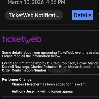 Hollywood Improv - Cancelation notice that # Anthony Jeselnik won't be appearing again. - Comedy Clubs Near Me - Hollywood, California Hollywood Improv - Cancelation notice that # Anthony Jeselnik won't be appearing again. - Comedy Clubs Near Me - Hollywood, California