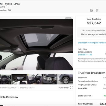 Gresham Toyota - Photo they sent of car.  When I arrived, NO SUNROOF - Tires Near Me - Gresham, Oregon
