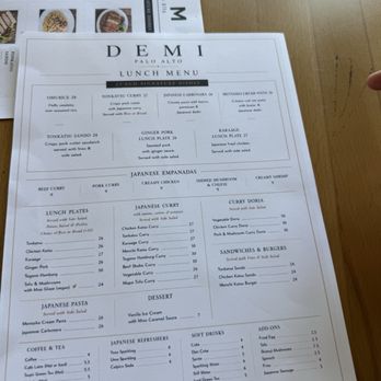 DEMI - Lunch menu - Japanese Near Me - Palo Alto, California