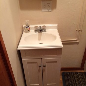 Sterling Creek Campground - large cabin bathroom sink - Campgrounds Near Me - Sterling, New York Sterling Creek Campground - large cabin bathroom sink - Campgrounds Near Me - Sterling, New York