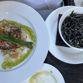The Daily Catch - Grilled Octopus and side of Squid Ink Pasta - Seafood Near Me - Boston, Massachusetts The Daily Catch - Grilled Octopus and side of Squid Ink Pasta - Seafood Near Me - Boston, Massachusetts