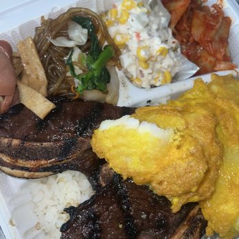 Yujin K-BBQ - Kalbi & fish jun combo - Korean Near Me - Waipahu, Hawaii