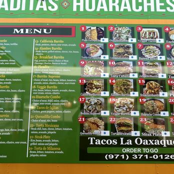Tacos La Oaxaqueña - Affordable and super delicious! Prices are small and maybe hard to see in this photo. The most expensive is $14. - Tacos Near Me - Portland, Oregon Tacos La Oaxaqueña - Affordable and super delicious! Prices are small and maybe hard to see in this photo. The most expensive is $14. - Tacos Near Me - Portland, Oregon