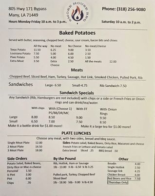 Menu photo 1 Smokehouse BBQ Many, LA
