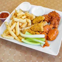 10pc Buffalo Wings with fries and Soda