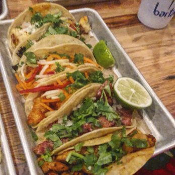 Bartaco Mosaic - Mixture For the Table ~ 1. Fish 2. Chicken/ Pineapple 3. Cauliflower 4. Shrimp 5. Chorizo - Tacos Near Me - Fairfax, Virginia Bartaco Mosaic - Mixture For the Table ~ 1. Fish 2. Chicken/ Pineapple 3. Cauliflower 4. Shrimp 5. Chorizo - Tacos Near Me - Fairfax, Virginia