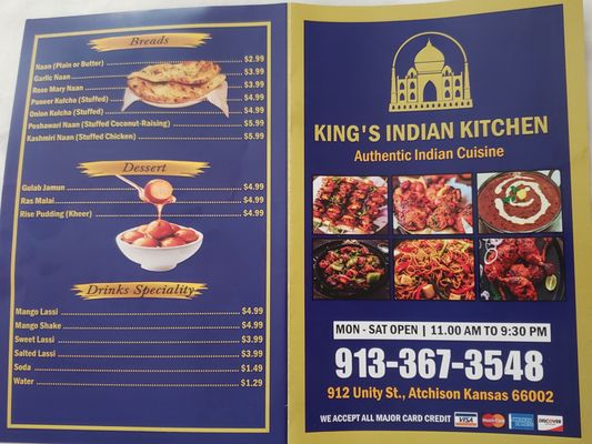 Menu photo 1 King Indian kitchen Atchison, KS