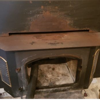 Gold Chimney - "Before"...rusty! - Fireplace Services Near Me Gold Chimney - "Before"...rusty! - Fireplace Services Near Me