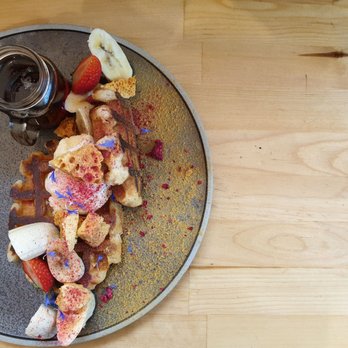 Mad.good Cafe - Banana and honeycomb waffles - Cafes Near Me - Adelaide, SA Mad.good Cafe - Banana and honeycomb waffles - Cafes Near Me - Adelaide, SA