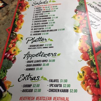 Fatima's Grill - New Go green clean menu - Mediterranean Near Me - Downey, California
