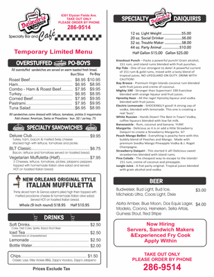 Menu photo 4 Daiquiris & Company New Orleans, LA Menu photo 4 Daiquiris & Company New Orleans, LA