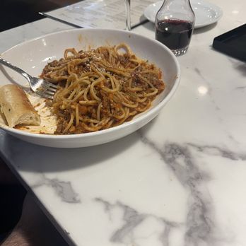 CheeseTime Italian Fusion - Partially eaten spaghetti and meatballs, a tad on the salty side, but good flavor - Italian Near Me - Las Vegas, Nevada