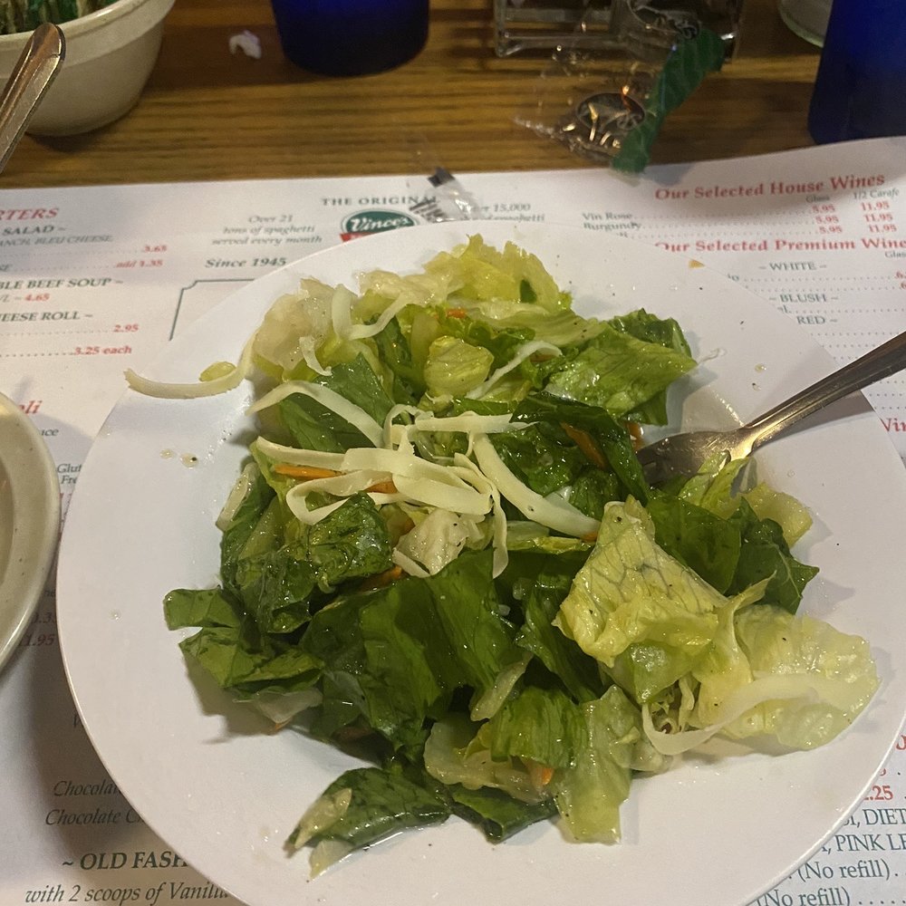 Vince's Spaghetti - Dinner Salad - Italian Near Me - Ontario, California